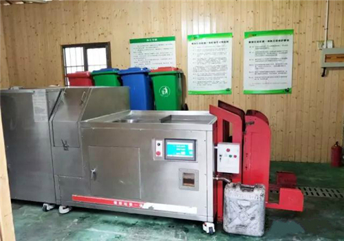 廚余垃圾處理設備案例，蘇州郭巷城南新村垃圾處理站500KG廚余垃圾處理設備